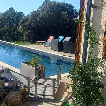 Maison Neuve Vue Imprenable Piscine Et Spa Calenzana Exterior photo
