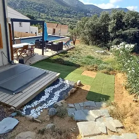 Maison Neuve Vue Imprenable Piscine Et Spa Calenzana Exterior photo